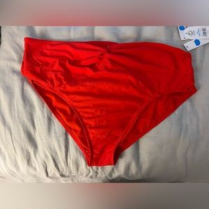 NWT Time and True Bright Red 2X Front knot bikini bottom